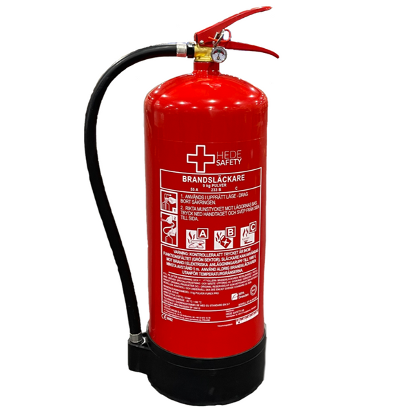 Brandsläckare Pulver 9kg 55A 233BC – Hede Safety